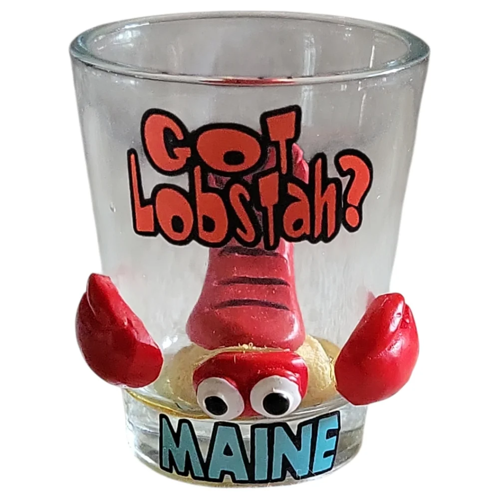 Vtg 90s Whimsical 3D Got Lobstah? Maine Bar Tavern Ocean Sea Lobster Shot Glass